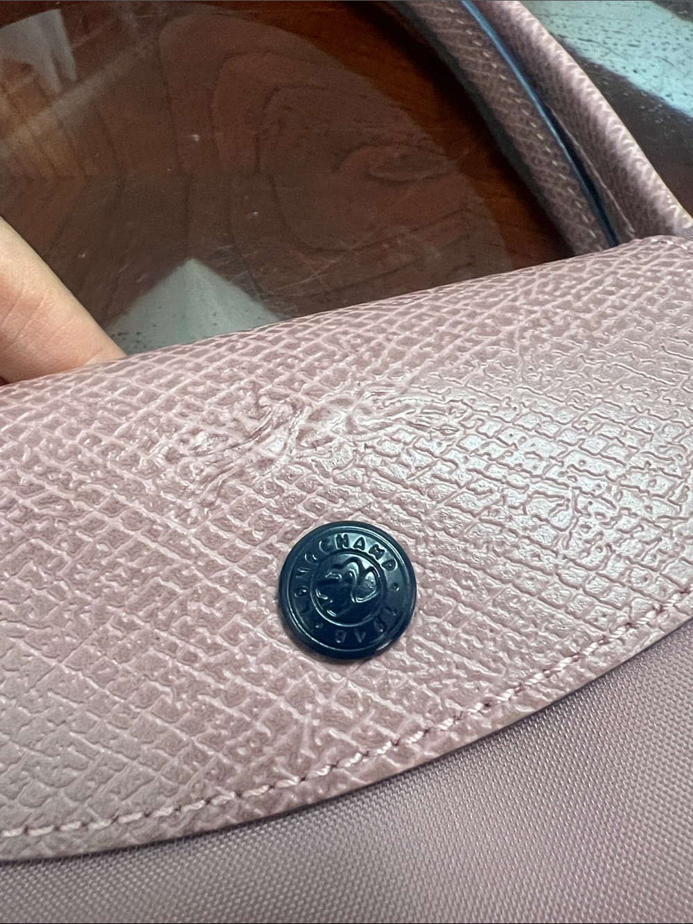 Longchamp le pliage leather-trimmed tote in Dusty Pink L - Picture 2 of 6